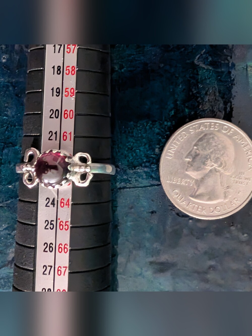 🆕 Unique 925 Sterling Silver Ring Genuine Garnet Ring Size 10 Solid Sterling - Picture 11 of 11